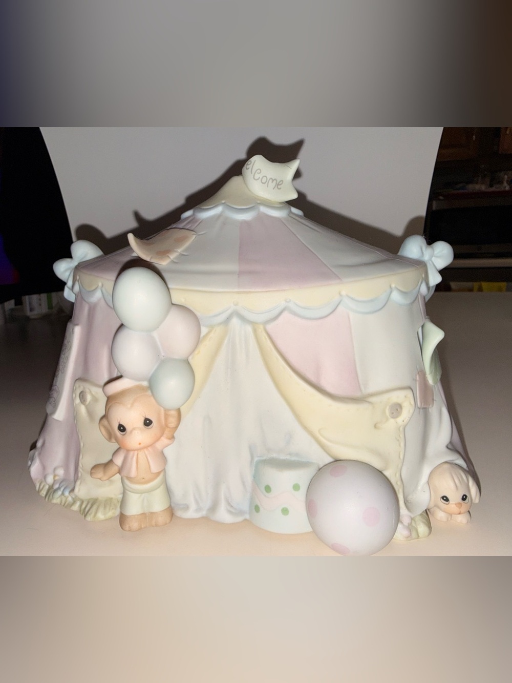 Pastel Circus Tent Kids Toy - Pink & Cream Figurine